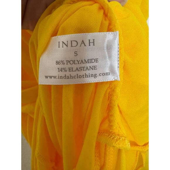 NWT Revolve Indah JLo's Evening Gown Small Limoncello Yellow Mesh Resort Wear - Picture 6 of 14